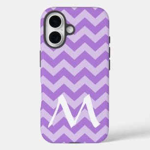 Coques iPhone 16 Lavender Marocain Moods Chevrons avec Monogramme