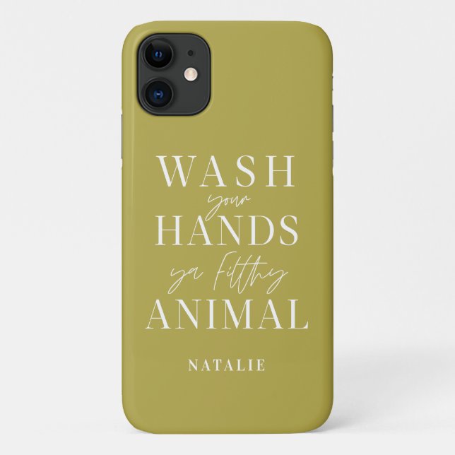 Coques Case-Mate iPhone Lavez-vous les mains, saleté animal drôle (Dos)