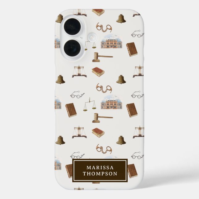 Coques Case-Mate iPhone Law Scales Gavel Juridique Antique Motif (Verso)