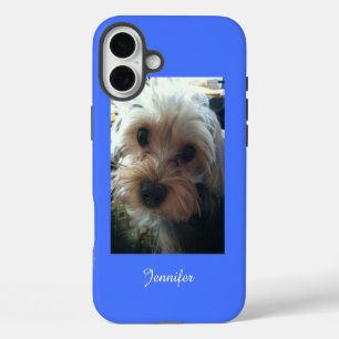 iPhone 16 Plus Case Le bleu ou CHOISISSENT VOTRE COULEUR Yorkie mignon