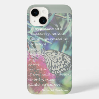 Coque Pour iPhone 14 Le bonheur est un papillon - Citation inspirante