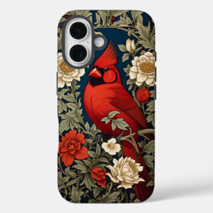 Coque Pour iPhone 16 Le Cardinal du Nord Floral William Morris Inspiré