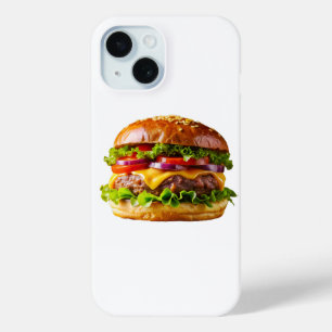 Coque Pour iPhone 15 Le cheeseburger appétissant de SlipperyJoe crousti