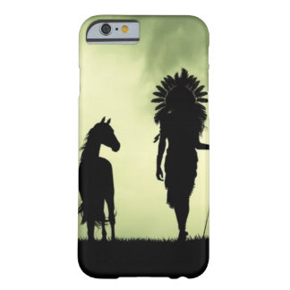 Coque Barely There iPhone 6 Le chef, cheval, Natif américain de Terre