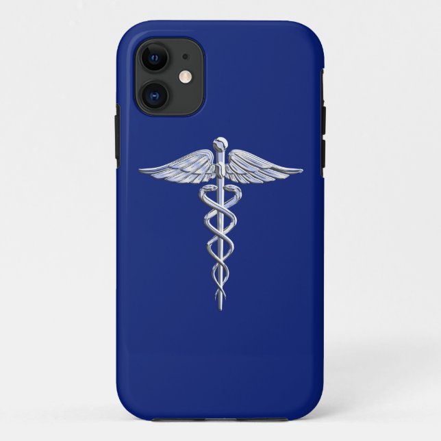 Coques Case-Mate iPhone Le chrome aiment le symbole Médicale de caducée (Dos)