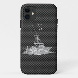 Coque iPhone 11 Le chrome argenté aiment le bateau de pêche sur 