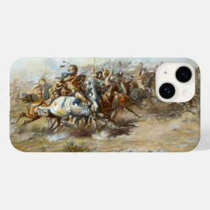 Coque Pour iPhone 14 Le combat de Custer Bataille Charles Marion Russel