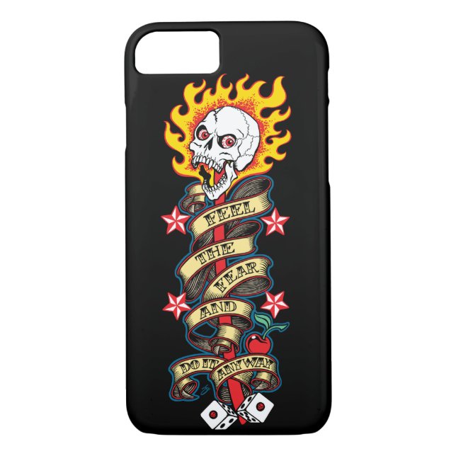 Coques Case-Mate iPhone Le crâne flammé craint (Dos)