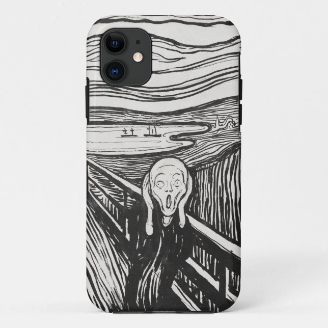 Coques Case-Mate iPhone Le cri d'Edvard Munch noir et blanc (Dos)