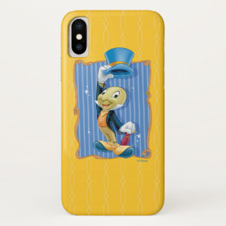 Coque iPhone X Le Cricket Jiminy Levant Son Casquette