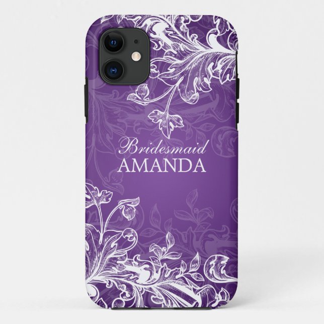 Coques Case-Mate iPhone Le cru élégant de faveur de demoiselle d'honneur (Dos)