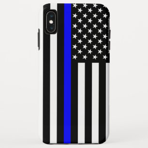 Coques Pour iPhone Le drapeau américain de la Ligne Bleue Mince