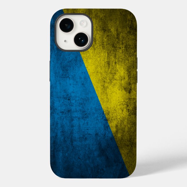 Coques Case-Mate iPhone Le drapeau ukrainien sur le mur (Verso)