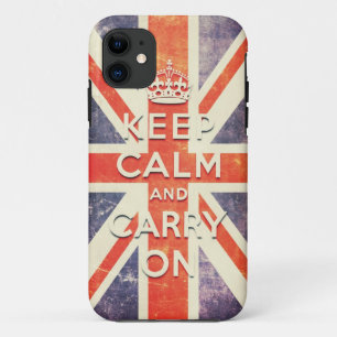 Coque Case-Mate Pour iPhone Le drapeau vintage d'Union Jack gardent le calme