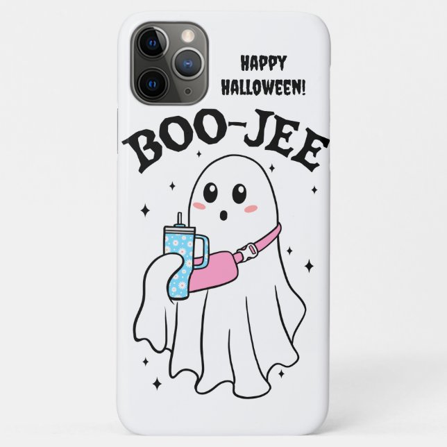 Coques Case-Mate iPhone Le fantôme de Boo-jee dit Happy Halloween ! (Dos)