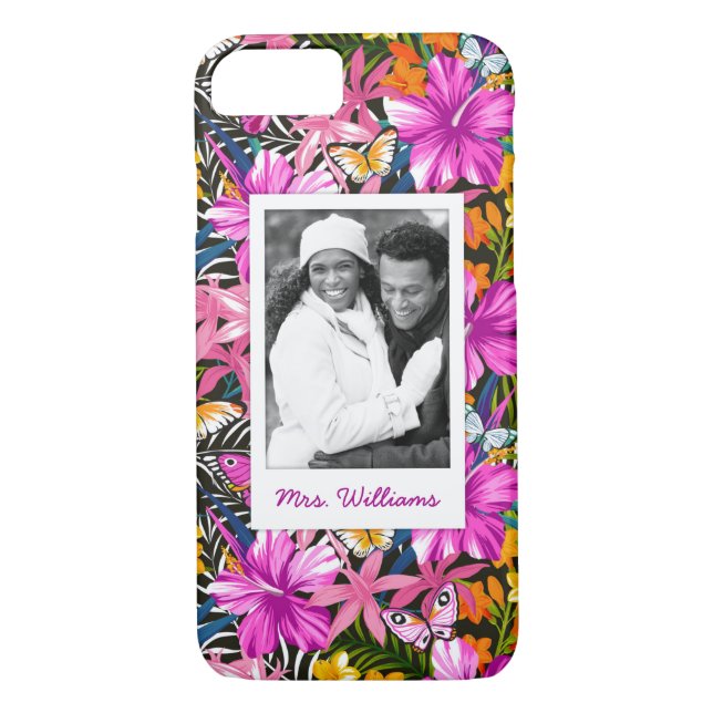 Coques Case-Mate iPhone Le feuille et les fleurs tropicaux | ajoutent (Dos)
