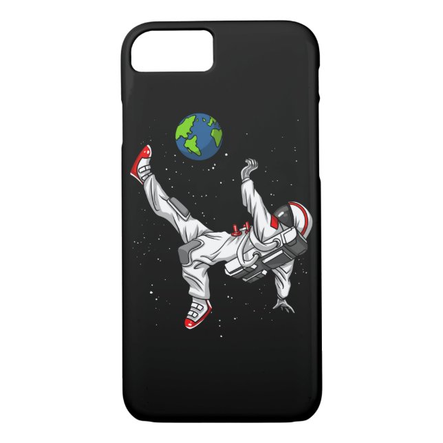Coques Case-Mate iPhone Le football du football d'astronaute de l'espace (Dos)