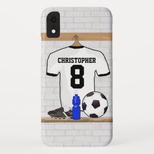 Coque Case-Mate Pour iPhone Le football Jersey noir blanc personnalisé du