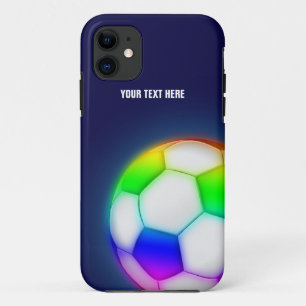 Coque iPhone 11 Le football psychédélique personnalisé