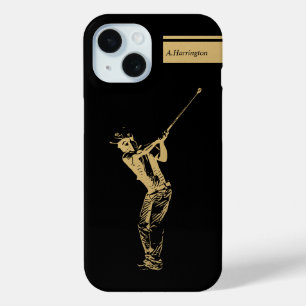 Coque Pour iPhone 15 Le golfeur doré 