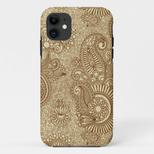 Coques Pour iPhone Le griffonnage de Paisley de café modèle le cas 