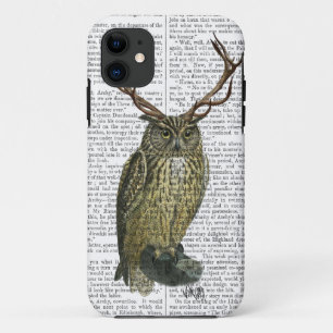 Coque iPhone 11 Le hibou avec des andouillers raffinent 2