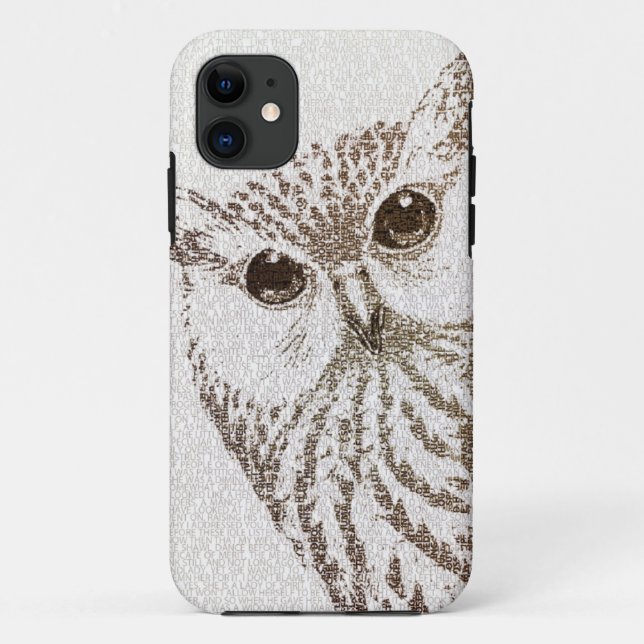 Coques Case-Mate iPhone Le hibou intellectuel - art de typographie - (Dos)