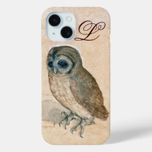 Coque Pour iPhone 15 LE HIBOU, Monogramme rose sépia