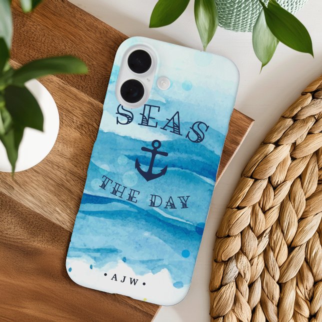 Coques Case-Mate iPhone Le Jour des mers | Monogramme (Créateur téléchargé)