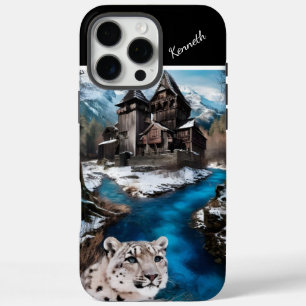 Coques iPhone 16 Pro Max Le léopard des neiges au bord de la rivière Bleue