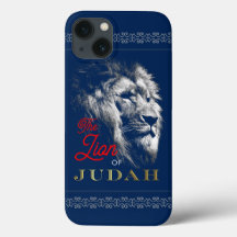 Le Lion de Juda Marine Blue Red Gold Christian