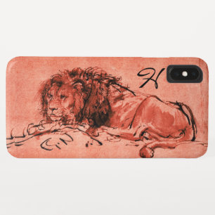 Coques Pour iPhone LE LION DU CAP MENANT VERS LE BAS, Rose, Monogramm