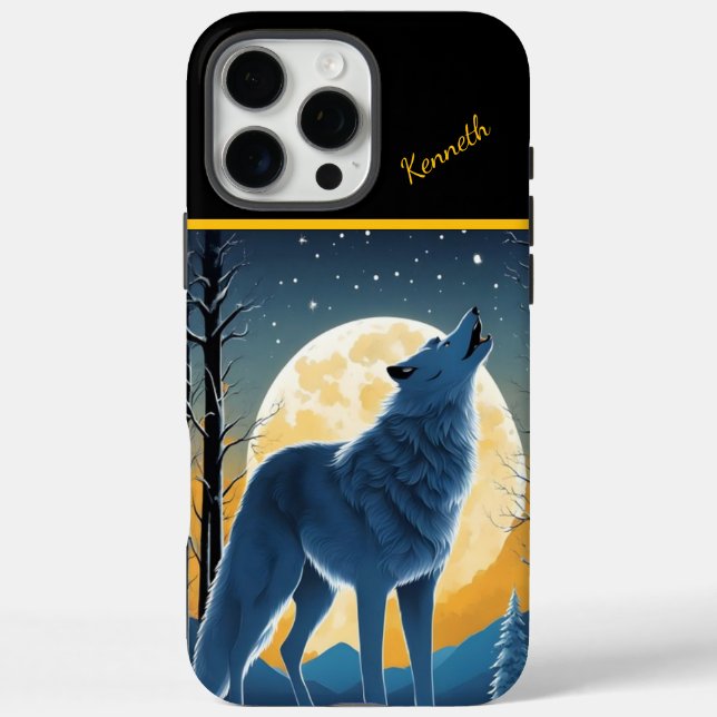 Coques Case-Mate iPhone Le loup solitaire hurle à la lune (Verso)