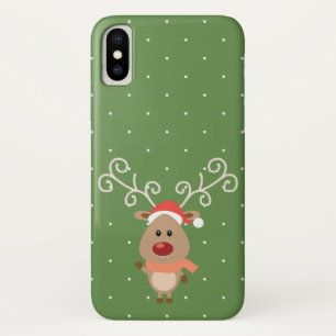Etui iPhone Case-Mate Le mignon Rudolph, dessin animé de rennes à nez 