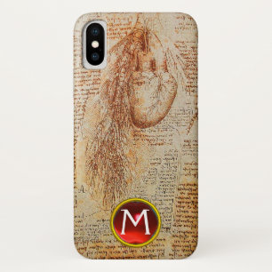 Coque Case-Mate Pour iPhone Le monogramme gemmé du cœur et des artères bronchi