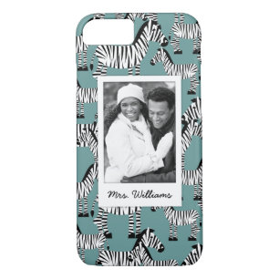 Coques Pour iPhone Le motif de zèbre ajoutent votre photo et