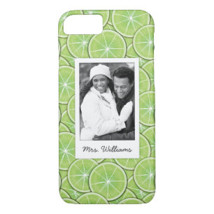 Coque Case-Mate Pour iPhone Le motif vert   de chaux ajoutent votre photo