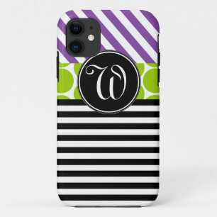 Etui iPhone Case-Mate Le NOIR VERT POURPRE GIRLY BARRE LA CAISSE de