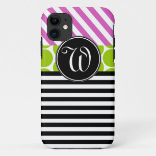 Coque iPhone 11 Le NOIR VERT ROSE GIRLY BARRE LA CAISSE de