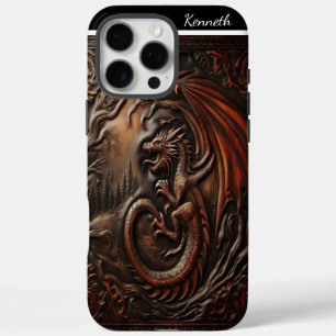 Coques iPhone 16 Pro Max Le pic du dragon en cuir