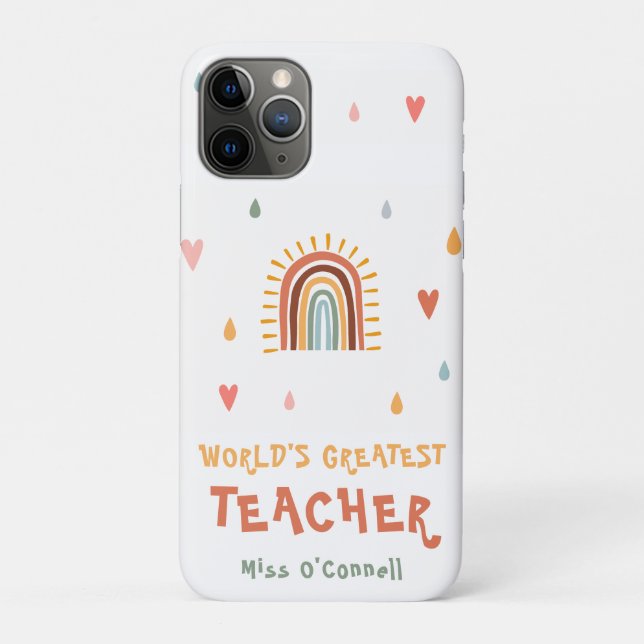 Coques Case-Mate iPhone Le plus grand cadeau d'enseignant du monde Boho ar (Dos)