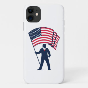 Case-Mate iPhone Case Le président Trump porte le drapeau des États-Unis