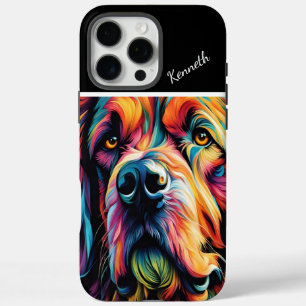 Coques iPhone 16 Pro Max Le regard du Chien arc-en-ciel