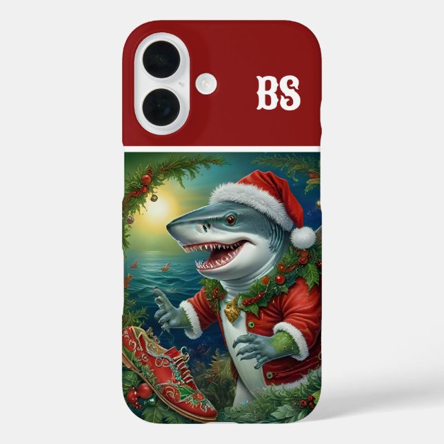 Coques Case-Mate iPhone le requin de noël déguisé - vibes côtières (Verso)