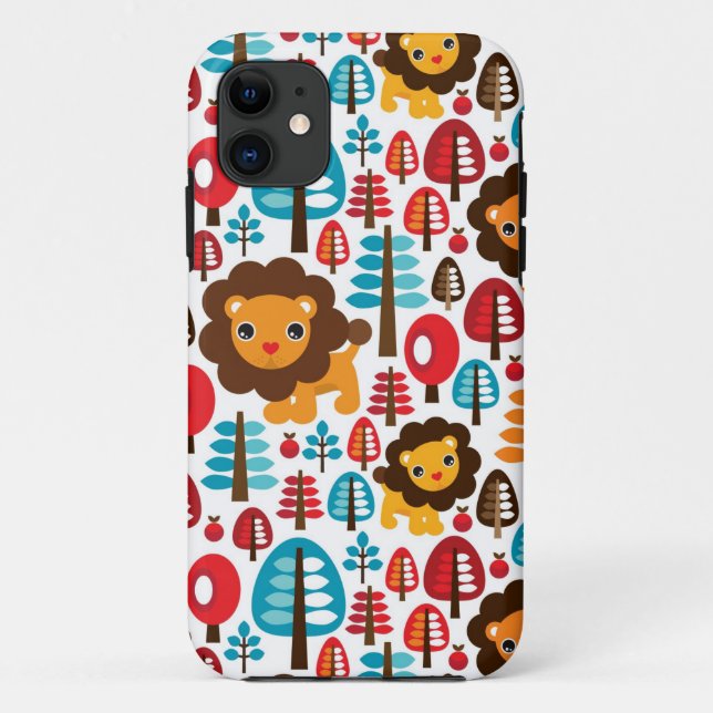 Coques Case-Mate iPhone le rétro lion mignon badine l'illustration (Dos)