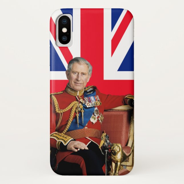 Coques Case-Mate iPhone Le roi Charles III avec drapeau britannique (Dos)