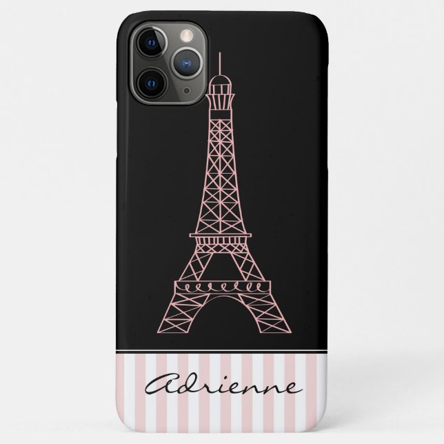 Coques Case-Mate iPhone Le rose barre Tour Eiffel (Dos)