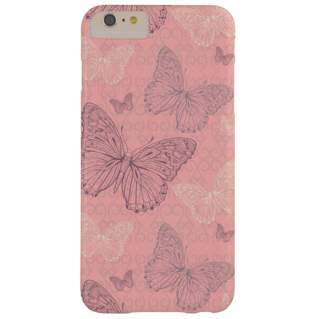 Coques Case-Mate iPhone Le rose de papillon (Dos)