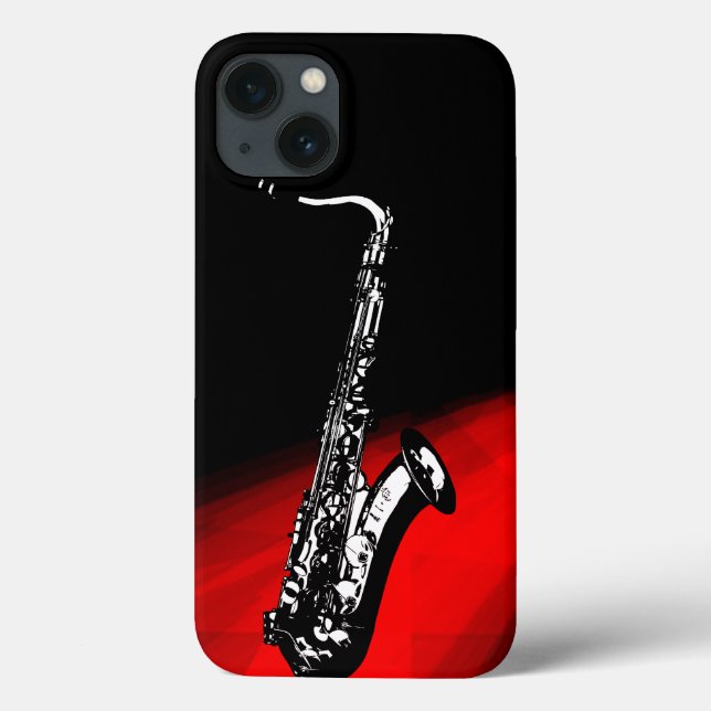 Coques Case-Mate iPhone Le saxophone (rouge et noir) (Verso)
