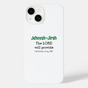 Coque Pour iPhone 14 Le Seigneur fournira la Bible Verse Vert et Blanc